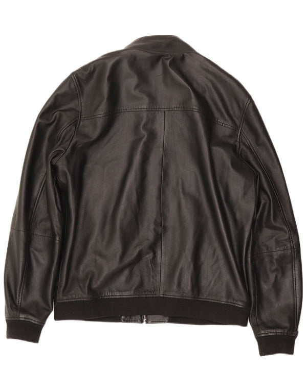 Ted Baker Mens Leather Jacket Size 5 Large Black
