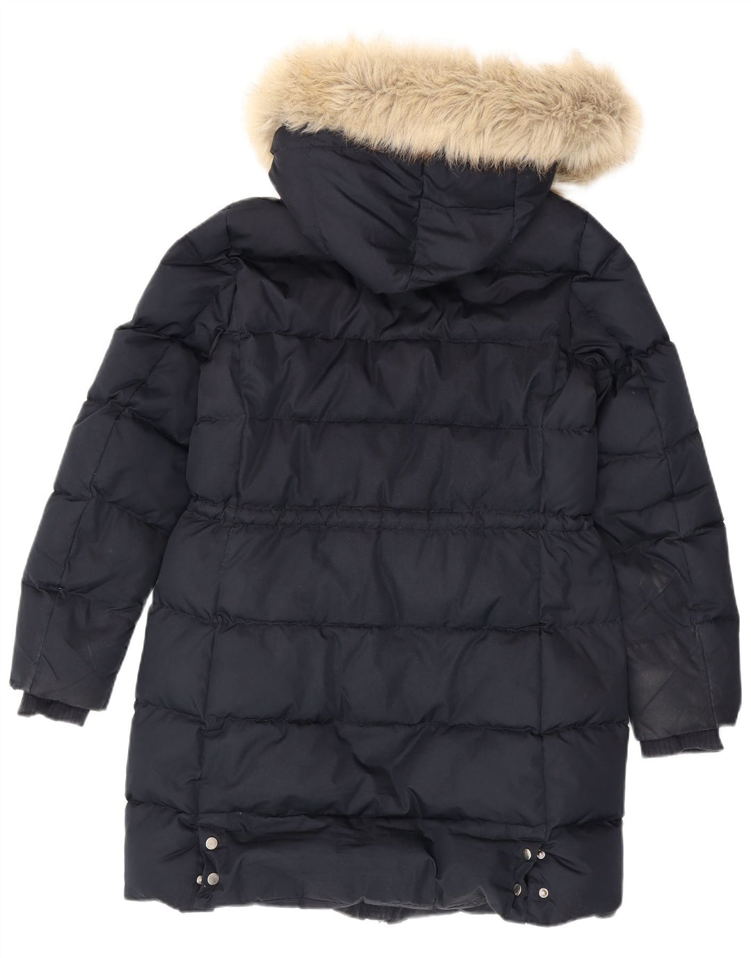 Tommy Hilfiger Dame Hætte Polstret Frakke UK 14 Medium Navy Blue Polyester