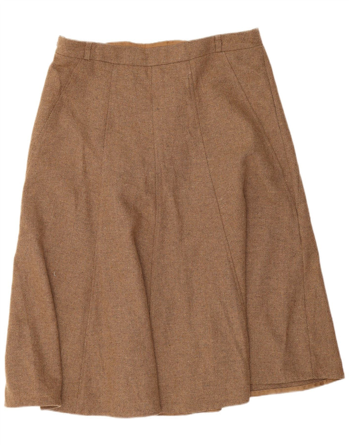 Marks & Spencer A-line nederdel til kvinder UK 14 Large W32 Beige New Wool