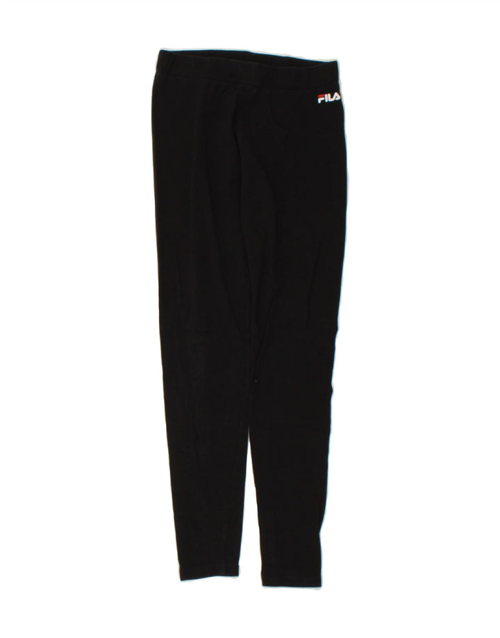 FILA Girls Graphic Leggings 11-12 Years Black Vintage Fila and Second-Hand Fila from Messina Hembry 