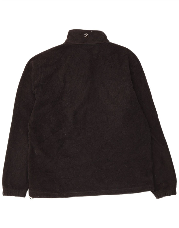 Izod Herre grafisk lynlås hals Fleece Jumper Medium Sort Polyester