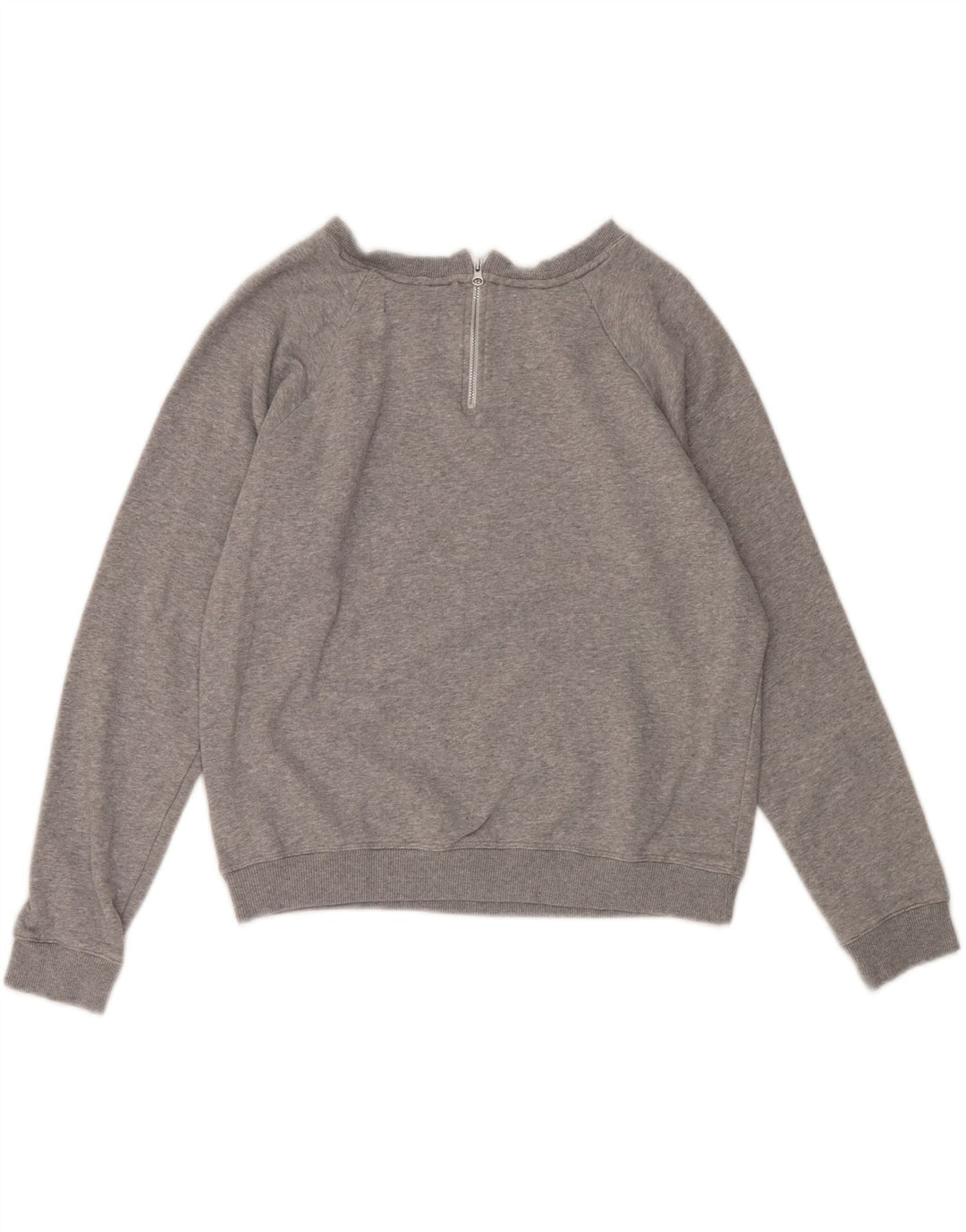 ADIDAS Womens Graphic Sweatshirt Jumper UK 12 Medium Grey Cotton