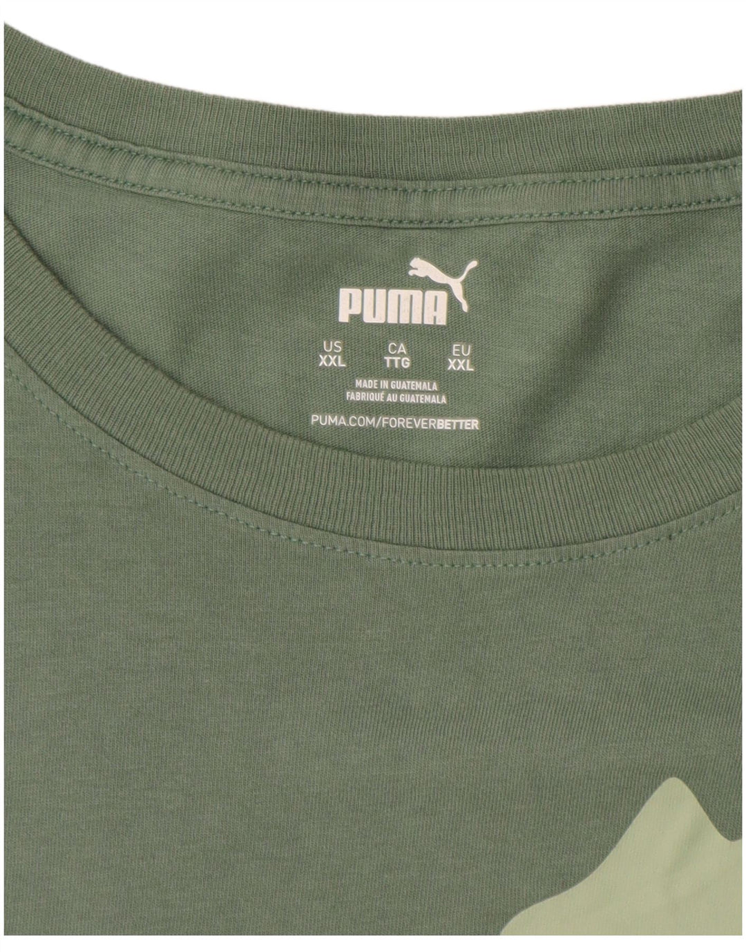 PUMA Herre grafisk T-shirt Top 2XL Grøn Bomuld