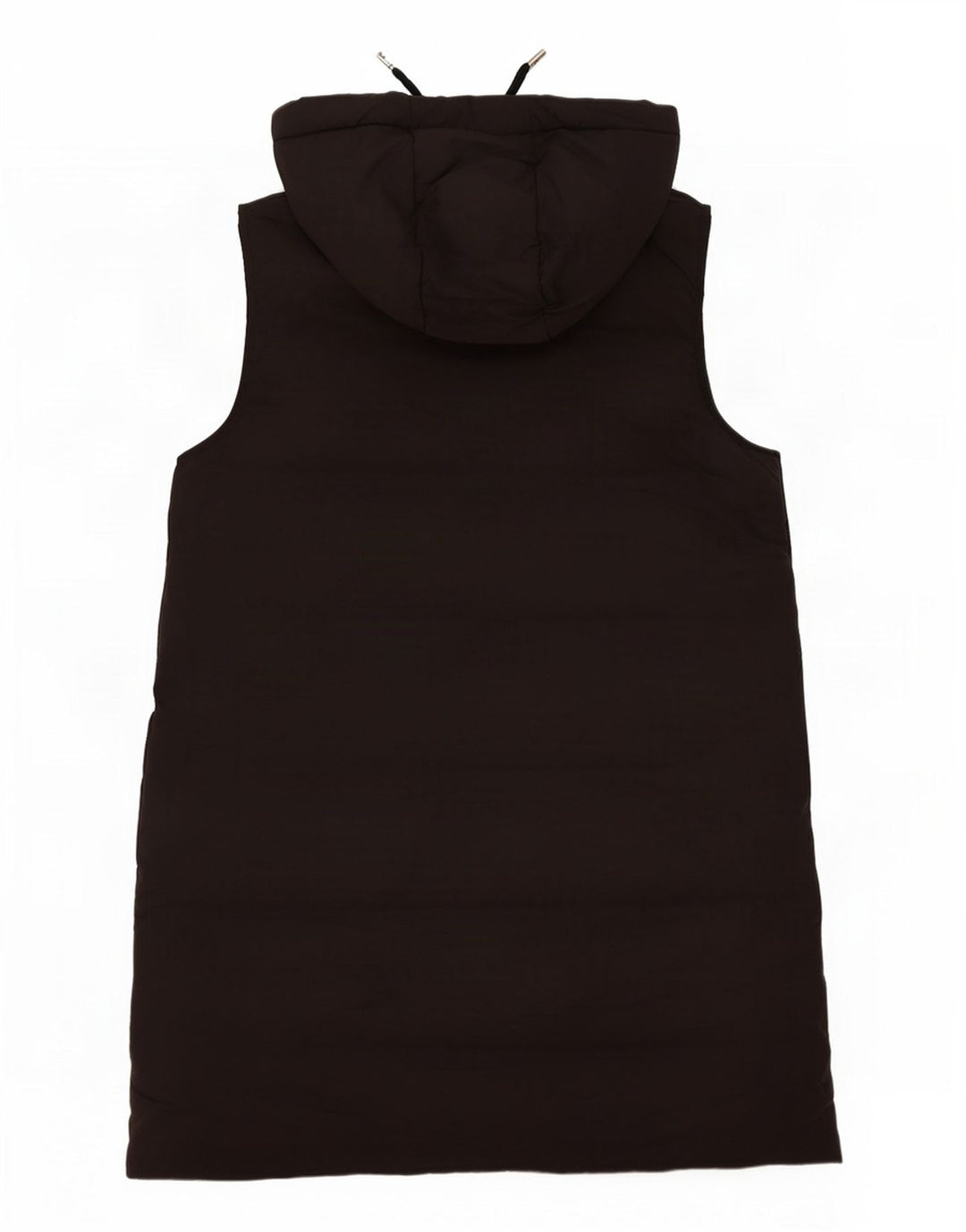 Zara Longline hættetrøje polstret Gilet UK 14 medium sort polyester