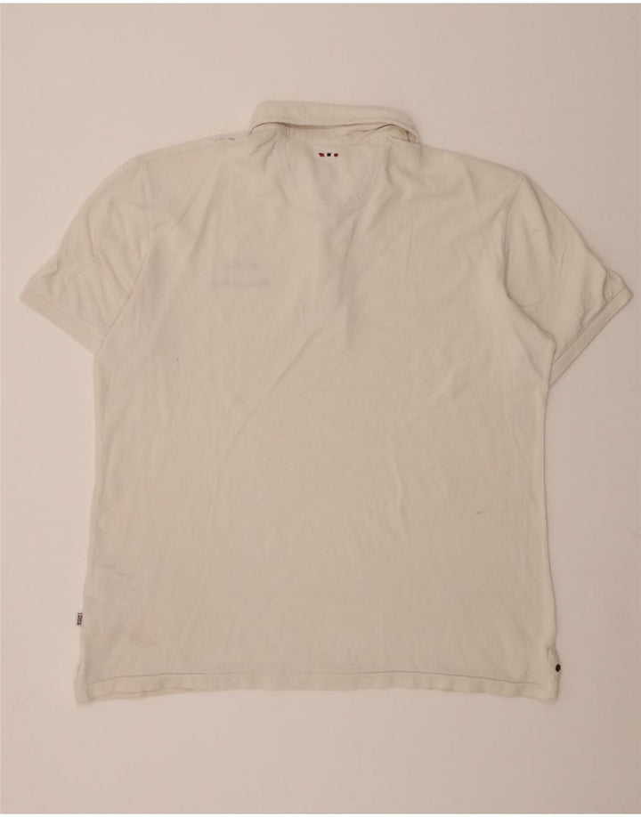 NAPAPIJRI Mens Polo Shirt 2XL White Cotton Vintage Napapijri and Second-Hand Napapijri from Messina Hembry 