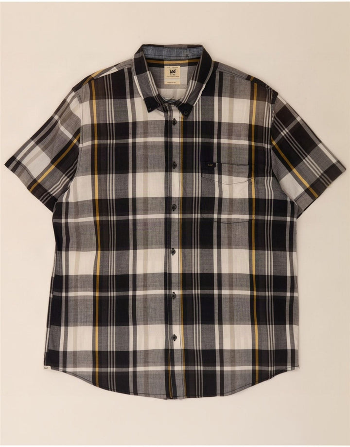 Lee Kortærmet Herreskjorte med normal pasform 2XL Blå Plaid