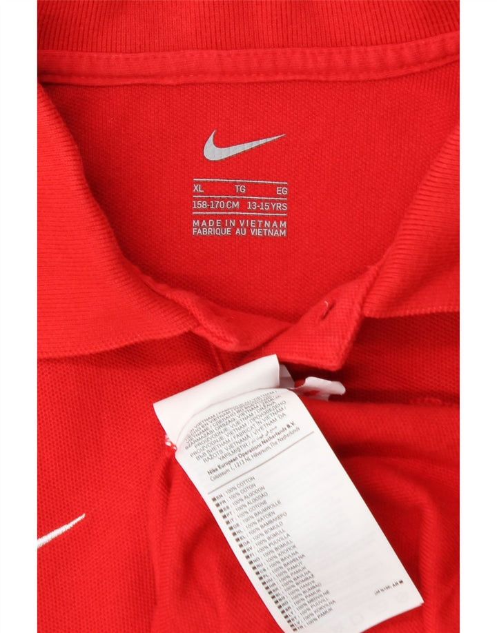 NIKE drenge poloshirt 13-14 år XL rød bomuld
