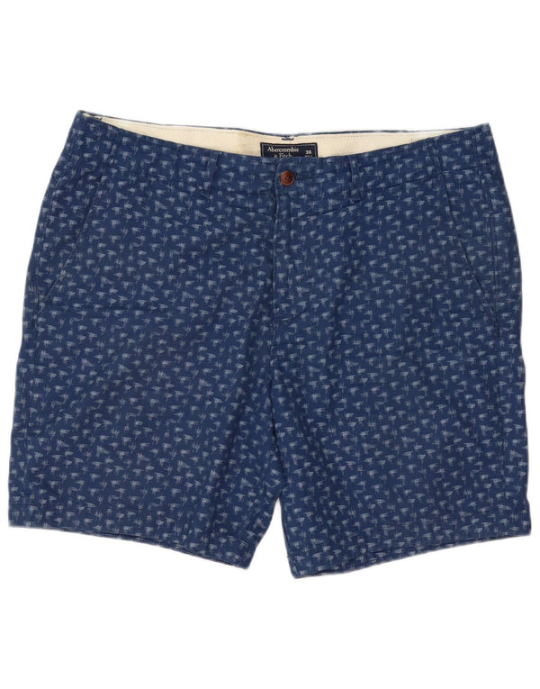 Abercrombie & Fitch Herre Abstrakt mønster Chino Shorts W36 Large Navy Blue