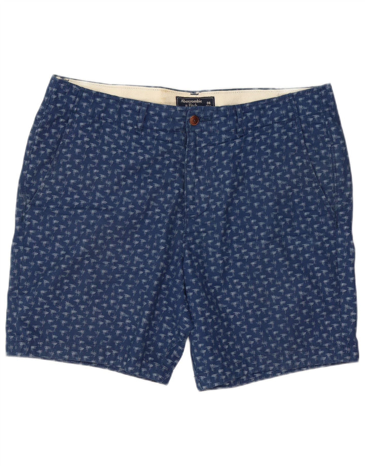 Abercrombie & Fitch Herre Abstrakt mønster Chino Shorts W36 Large Navy Blue