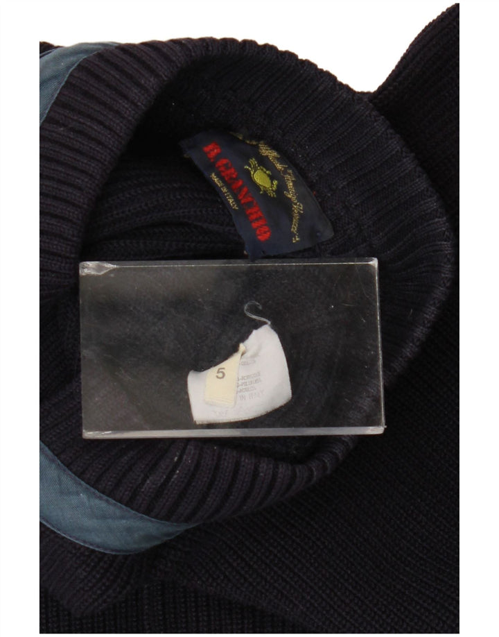 Il Granchio Herre Cardigan Sweater Large Navy Blue Wool
