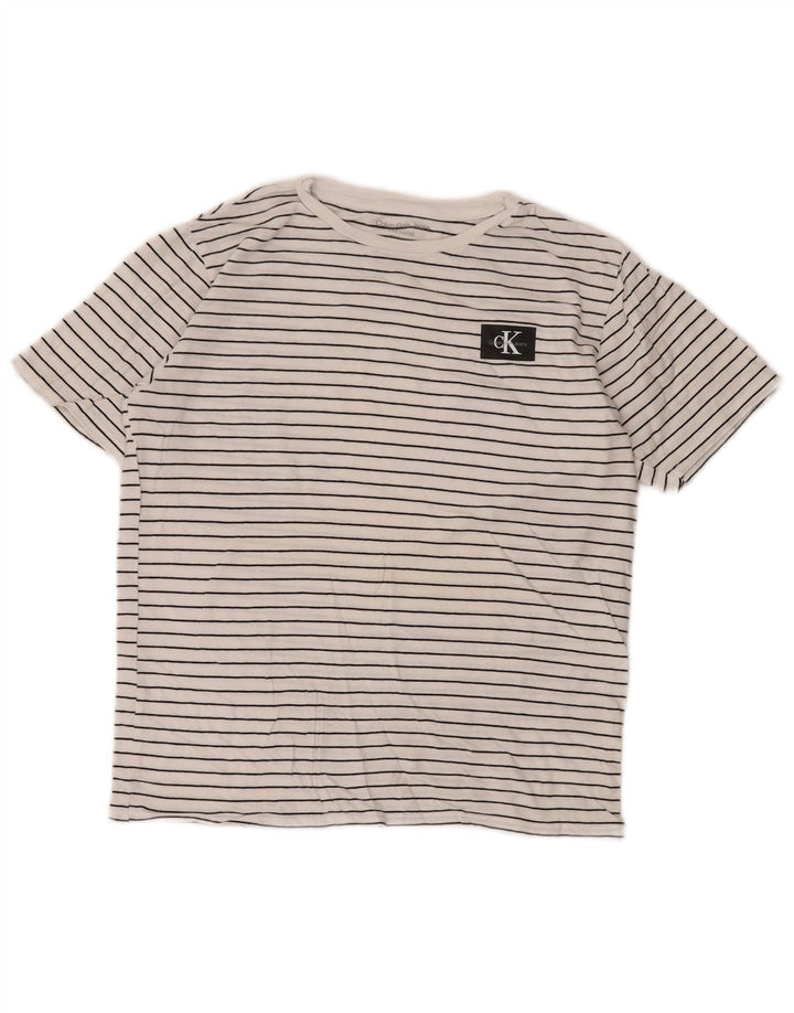 CALVIN KLEIN JEANS T-shirt top til piger 14-15 år stor hvid stribet