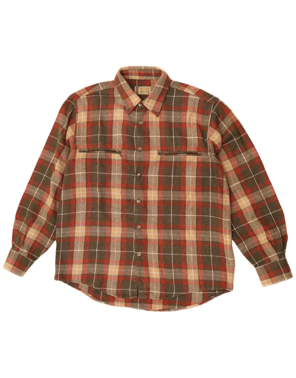 European Project Mens Flannel Shirt Large Green Check Acrylic