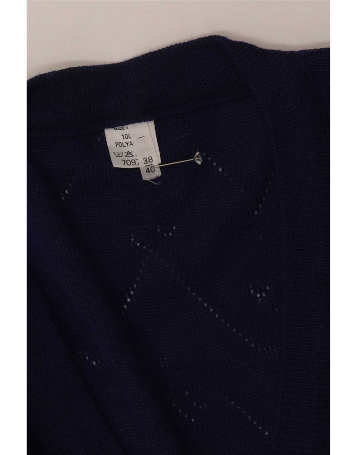 Vintage dame cardigan sweater EU 38/40 Medium Blue Chevron Polyacrylic