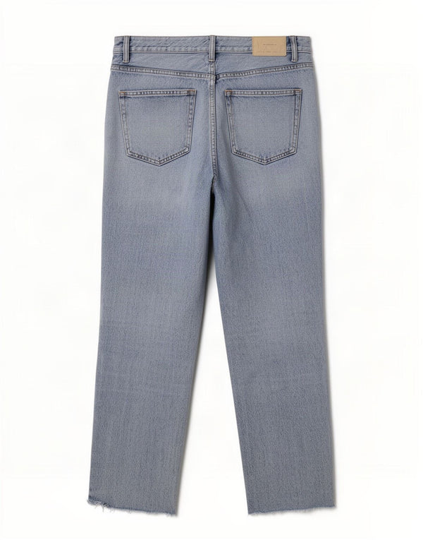 Zara Herre Distressed Cropped Jeans EU 42 Large W32 L25 Blue Cotton
