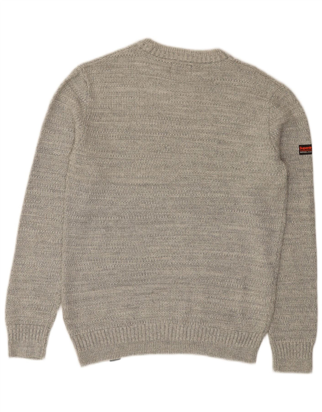 Superdry Herre sweater med rund hals, mellemgrå bomuld