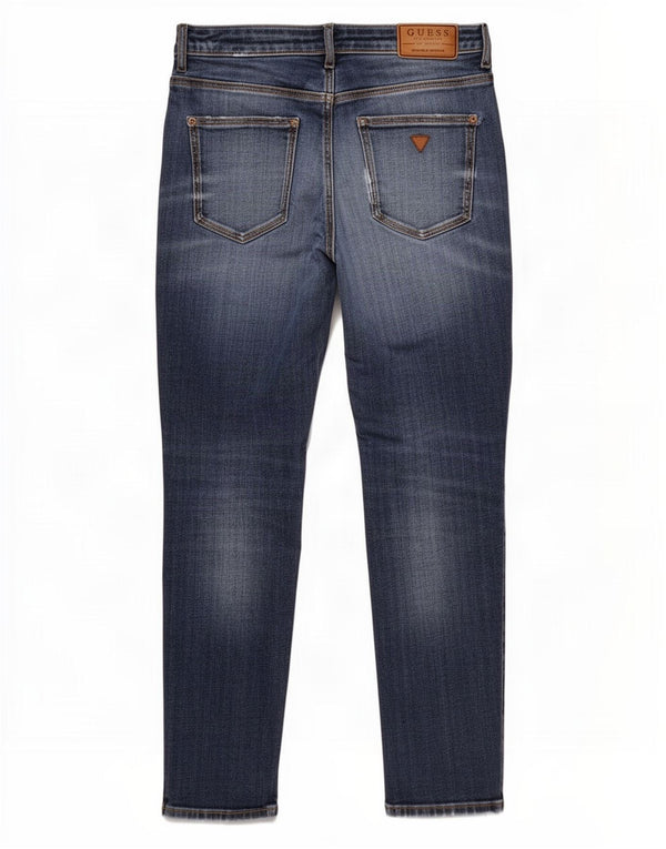 Guess Womens Mom Jean Distressed High Rise Tapered Jeans W28 L28 Blue