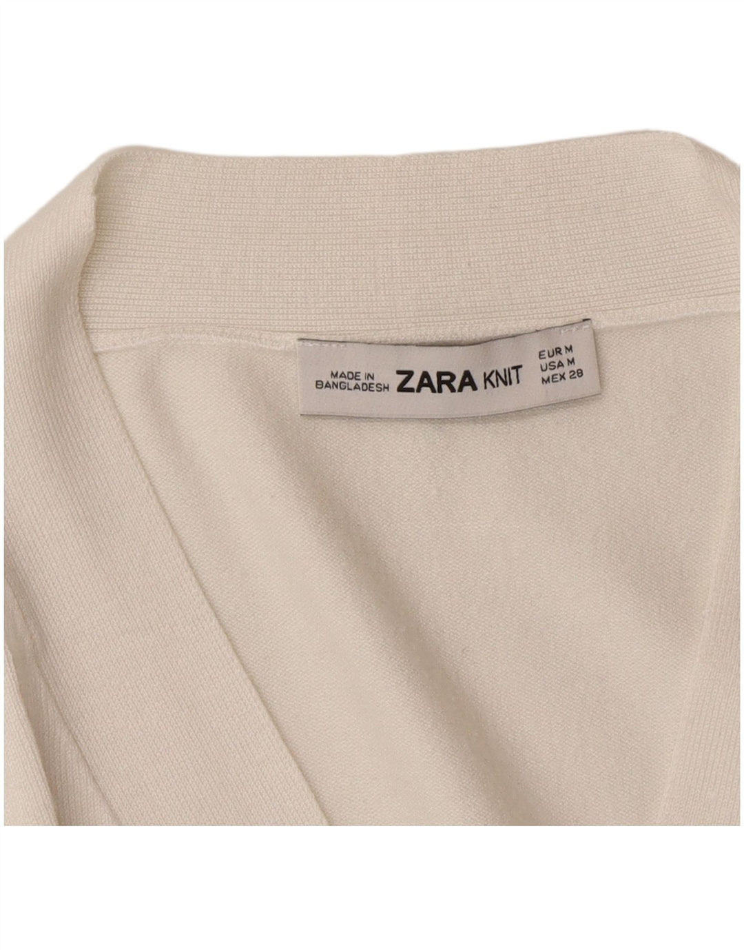 Zara Dame Cardigan Sweater UK 14 Medium White
