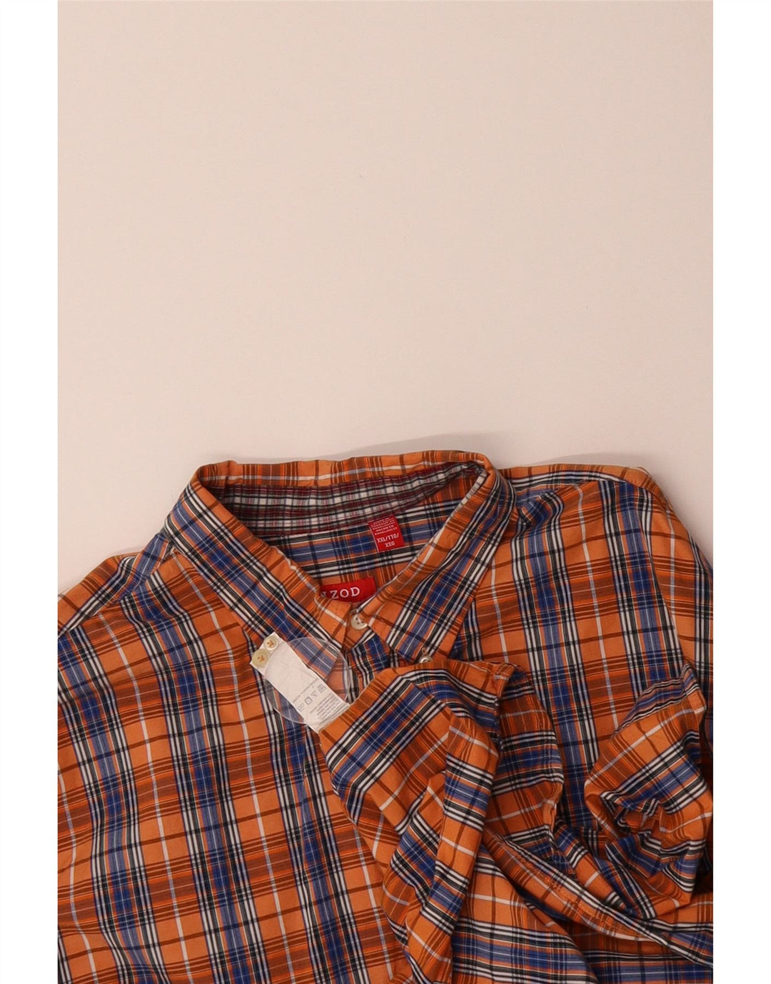 IZOD Mens Shirt 2XL Orange Check Vintage Izod and Second-Hand Izod from Messina Hembry 