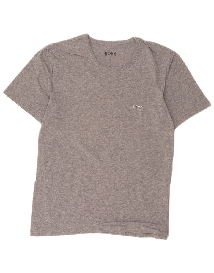 Hugo Boss Herre T-shirt Top Medium Grey Flecked Bomuld