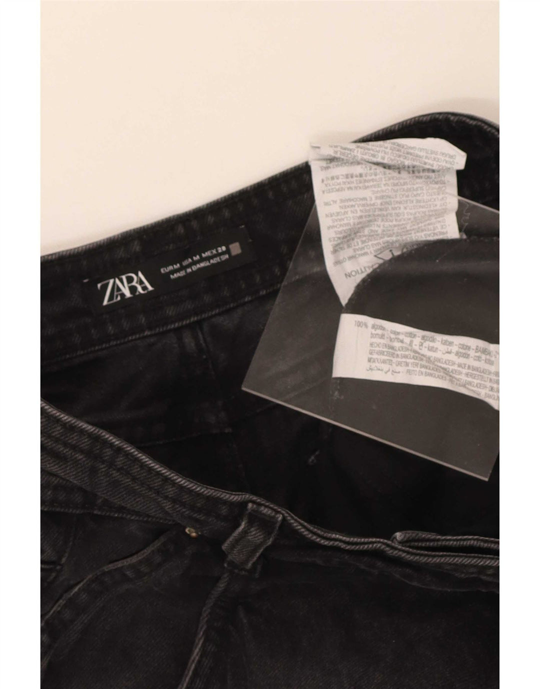 Zara Dame Denim Shorts Medium W28 Sort Bomuld