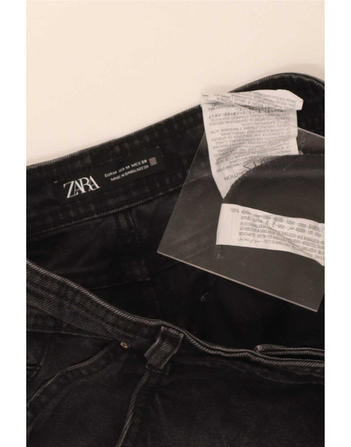 Zara Dame Denim Shorts Medium W28 Sort Bomuld