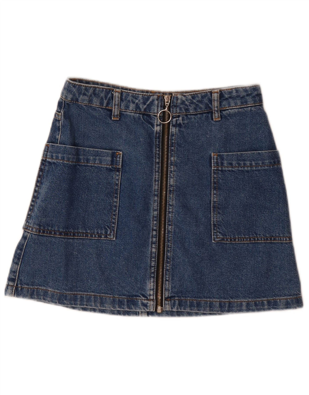 TOPSHOP Dame Mini Denim Nederdel UK 6 XS W26 Blå Bomuld