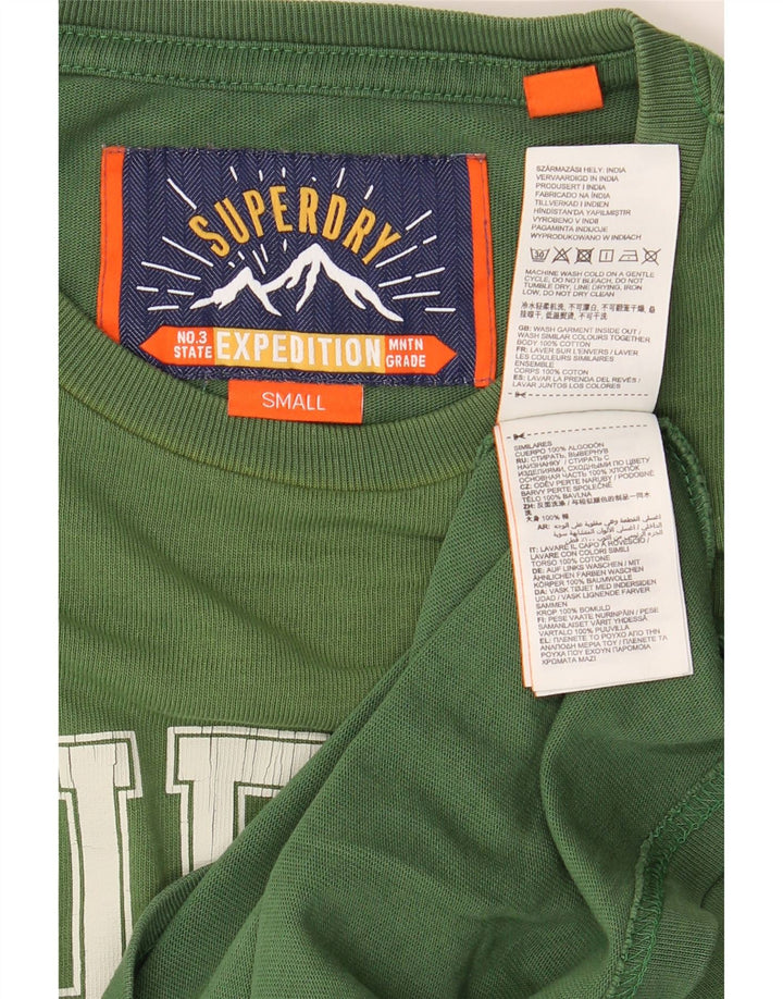 SUPERDRY Herre grafisk T-shirt Top Lille grøn bomuld