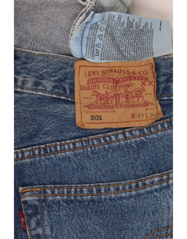 LEVI'S Herre 501 Straight Jeans W31 L30 Blå Bomuld