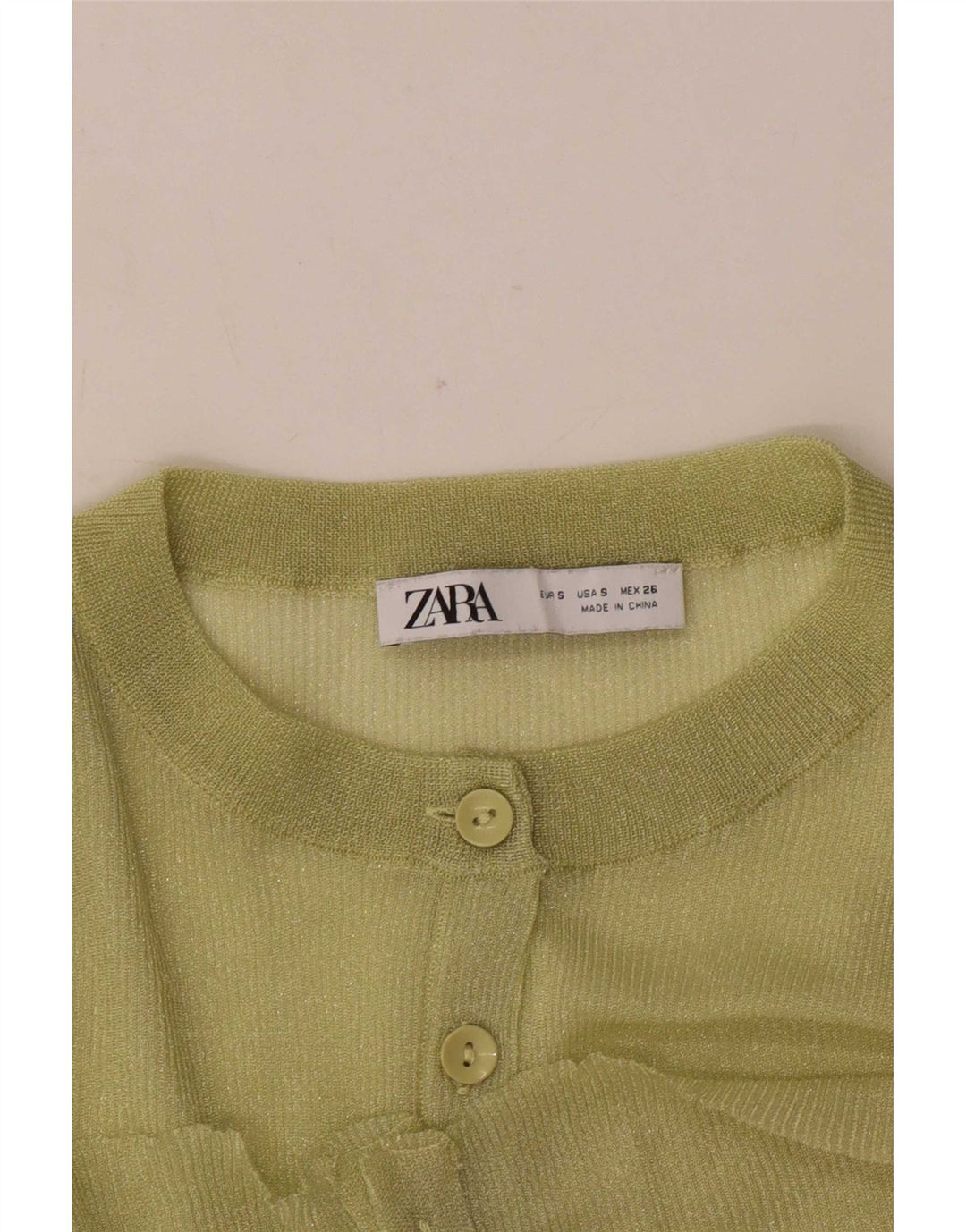 Zara Dame Oversized Cardigan Sweater UK 10 Lille Grøn