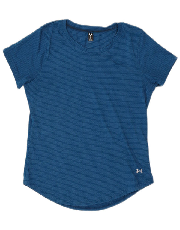 UNDER ARMOUR Dame T-Shirt Top UK 14 Medium Blue Polyester