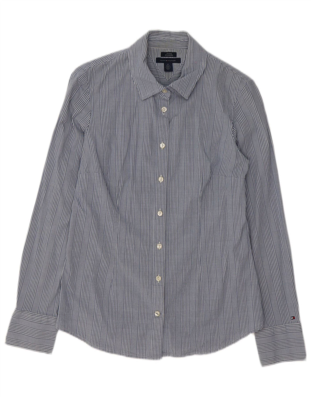 Tommy Hilfiger Dameskjorte UK 14 Medium Blue Ternet Bomuld