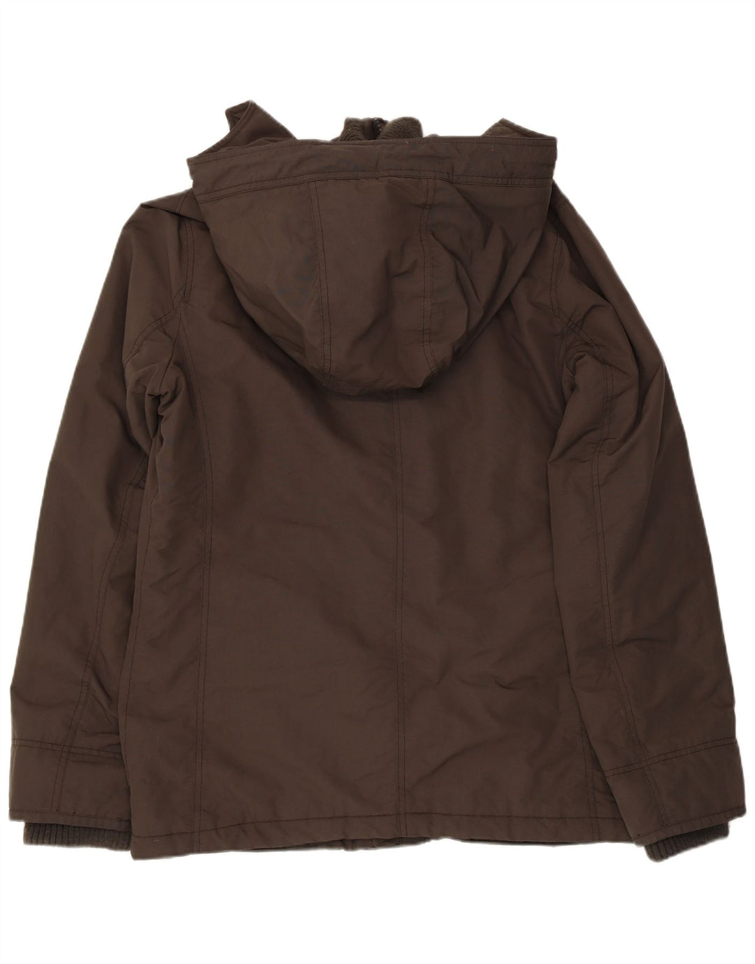 ABERCROMBIE & FITCH Mens Hooded Padded Jacket UK 38 Medium Brown Polyester
