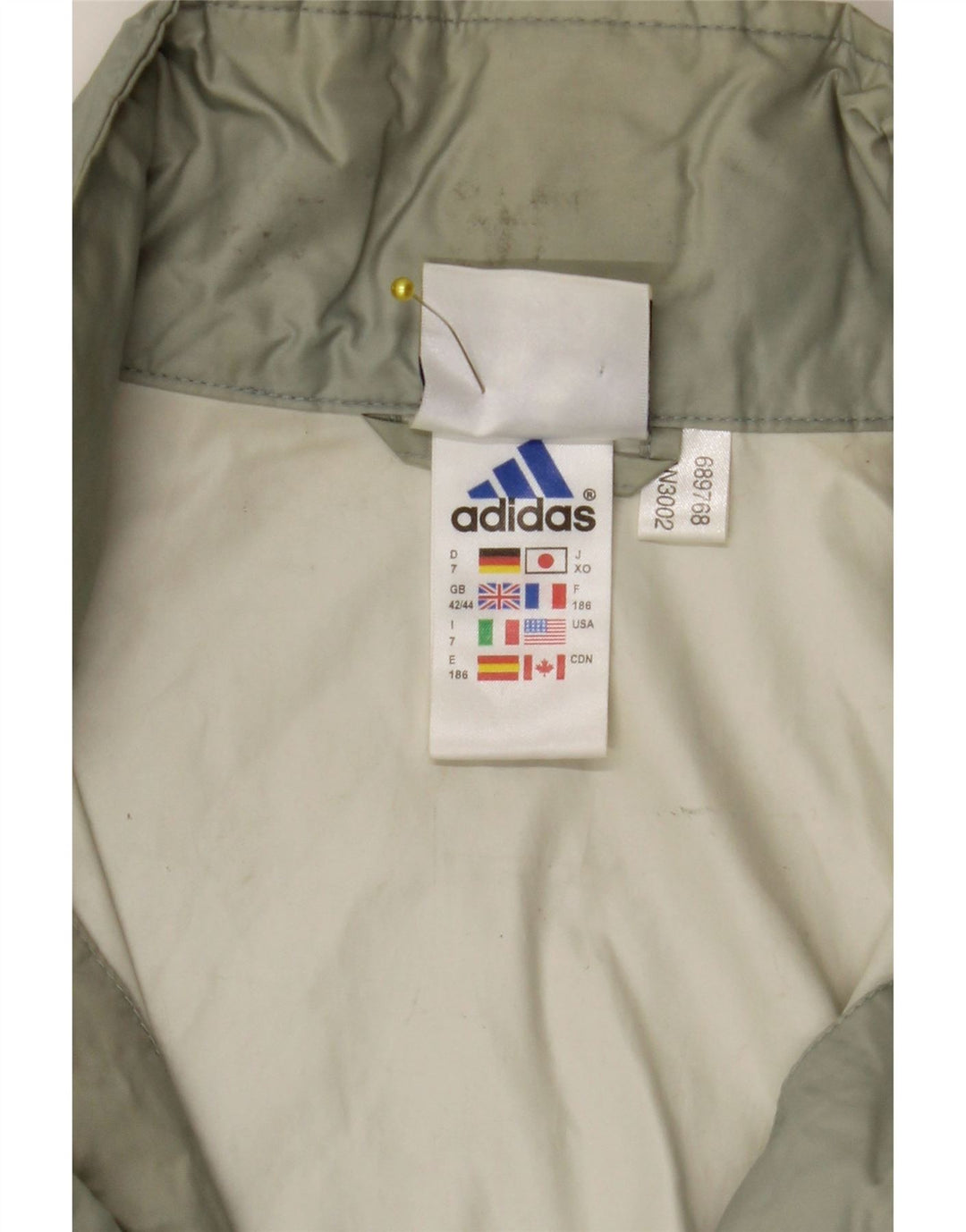 Adidas Regnjakke med hætte til mænd UK 42/44 Stor grøn polyamid
