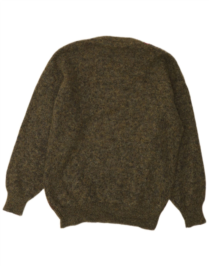Vintage Herre rund hals sweater Medium Khaki Argyle/Diamond