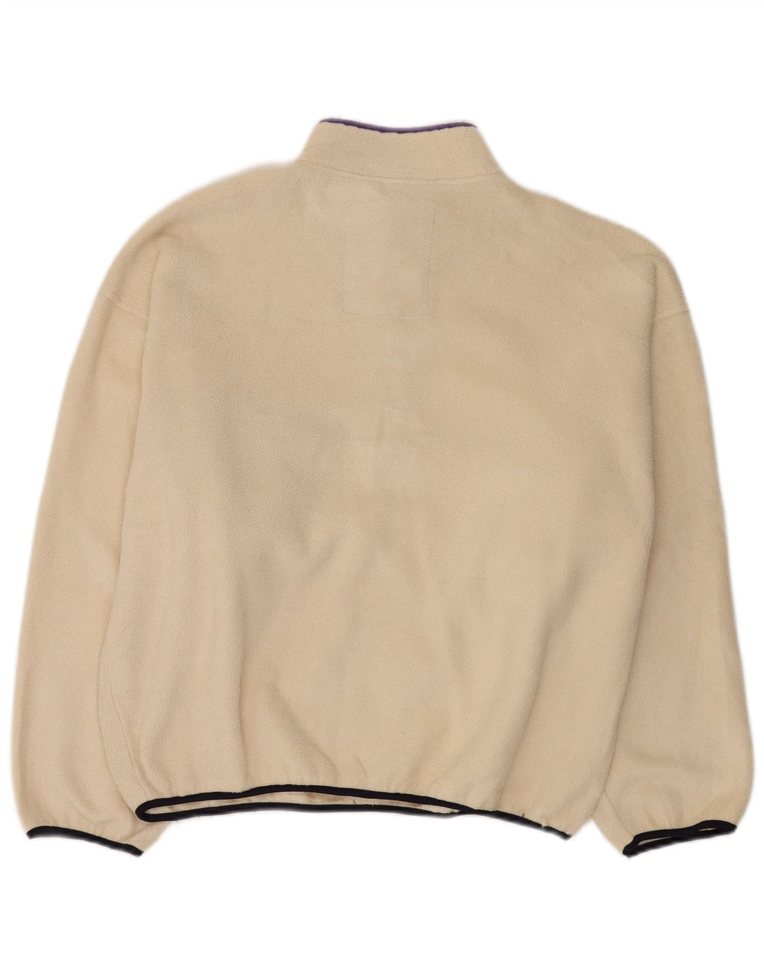 Tænk Pink Dame Oversized Zip Neck Fleece Jumper UK 14 Medium Off White