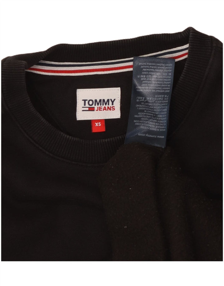 TOMMY HILFIGER Oversized sweatshirttrøje til kvinder UK 6 XS Sort bomuld