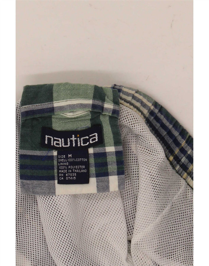 Nautica Badeshorts til mænd mellemgrøn ternet bomuld