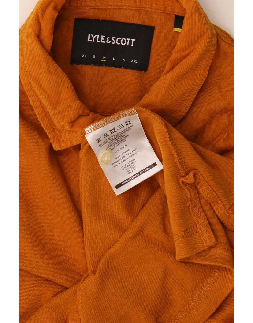 Lyle & Scott Langærmet herre poloshirt Medium orange bomuld