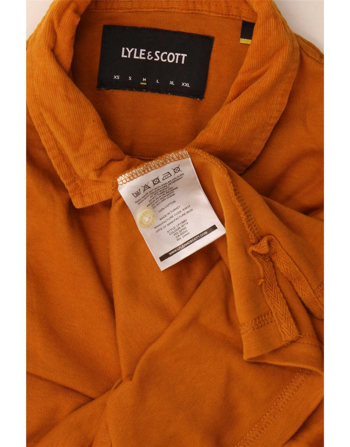 Lyle & Scott Langærmet herre poloshirt Medium orange bomuld