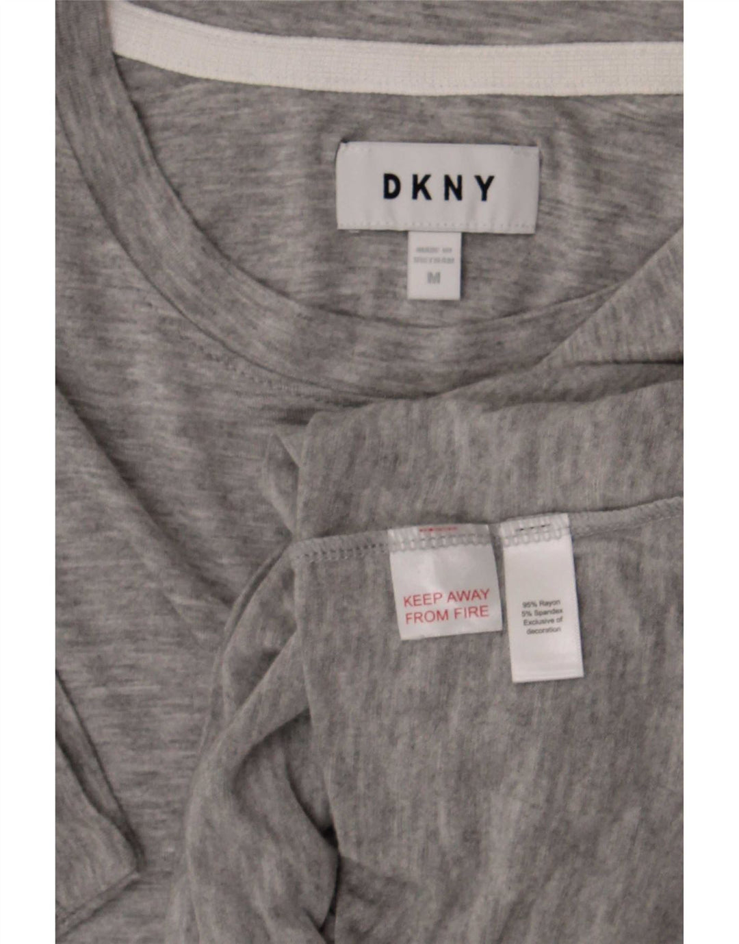 Dkny Dame Loose Fit T-Shirt Top UK 14 Medium Grå Rayon