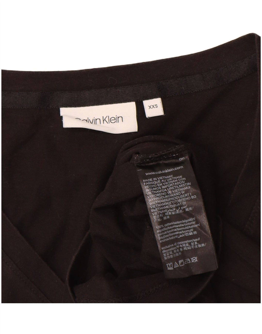 CALVIN KLEIN JEANS T-shirt top til kvinder DK 2 XS Sort bomuld