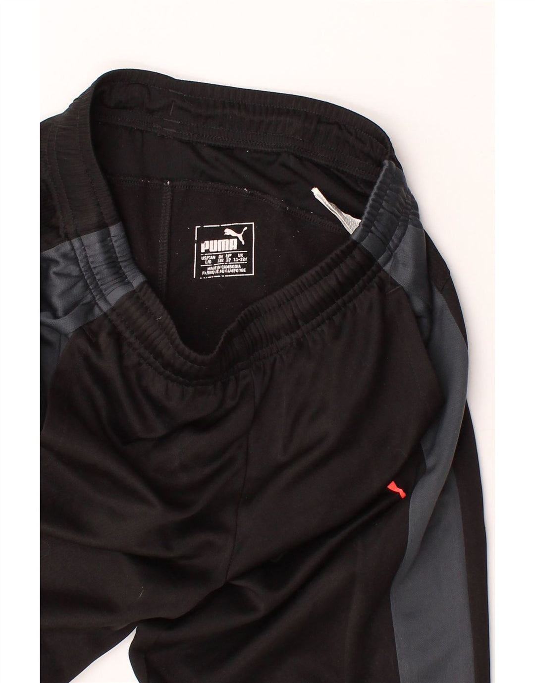PUMA Boys Tracksuit Trousers 11-12 Years Large  Black Colourblock Vintage Puma and Second-Hand Puma from Messina Hembry 