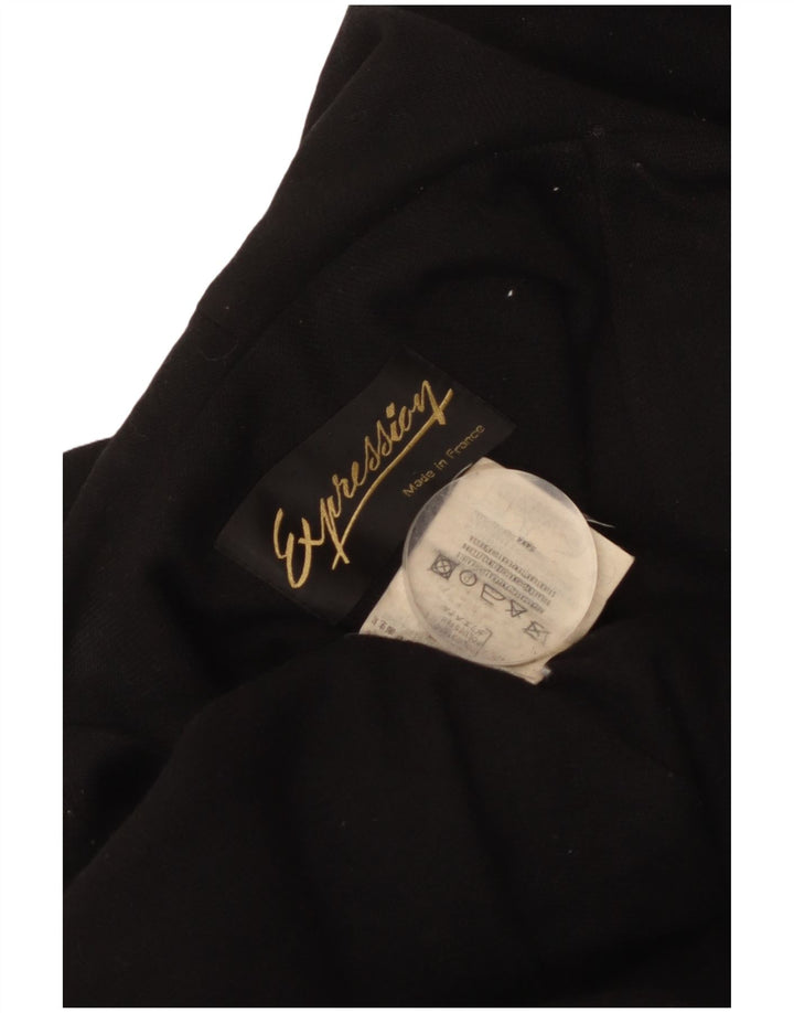 Vintage hættefrakke til kvinder UK 18 XL sort polyester