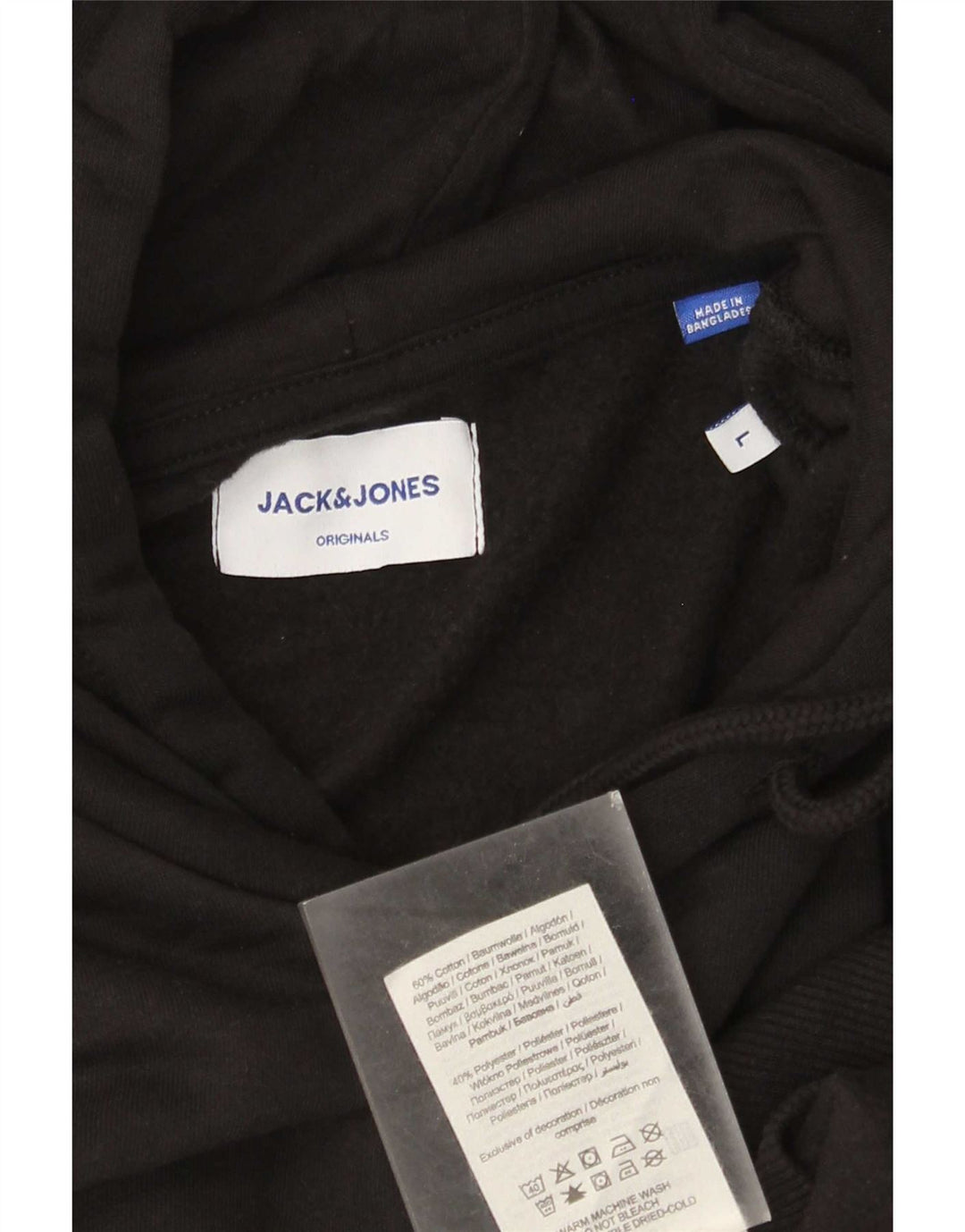 Jack & Jones Herre hættetrøje Jumper Stor sort bomuld