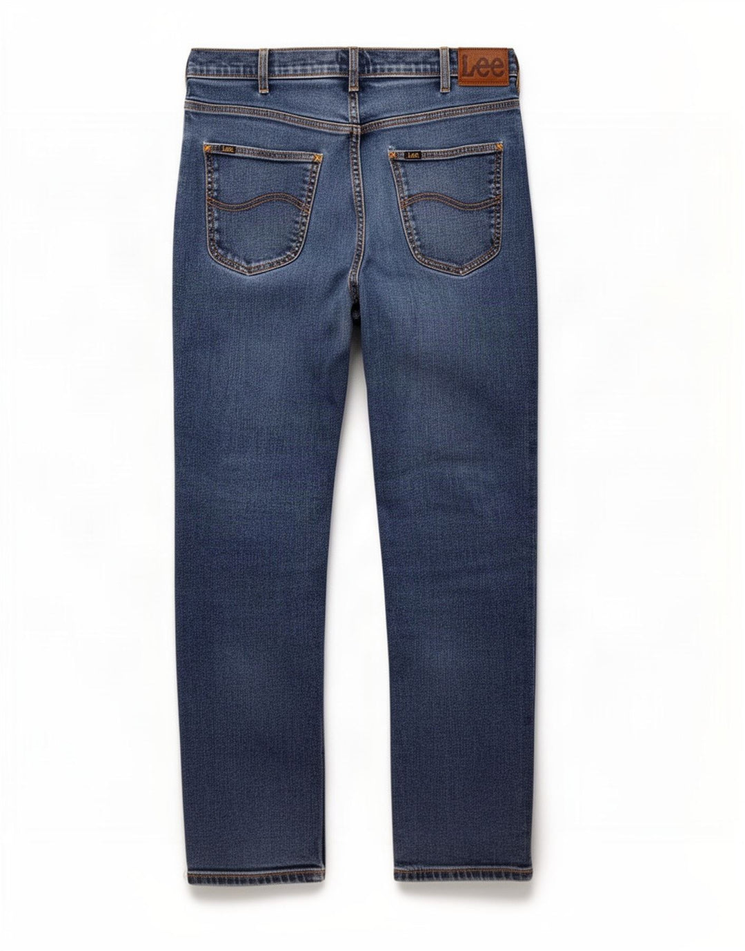 Lee Herre Brooklyn Straight Jeans W36 L32 Blå Bomuld