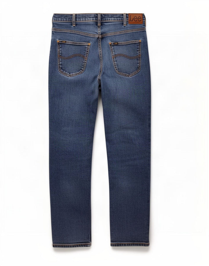 Lee Herre Brooklyn Straight Jeans W36 L32 Blå Bomuld