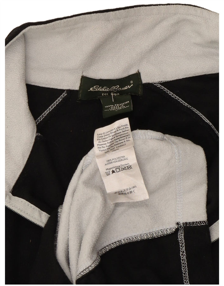 Eddie Bauer Fleece Jumper med lynlås til mænd Large Black Colourblock Polyester