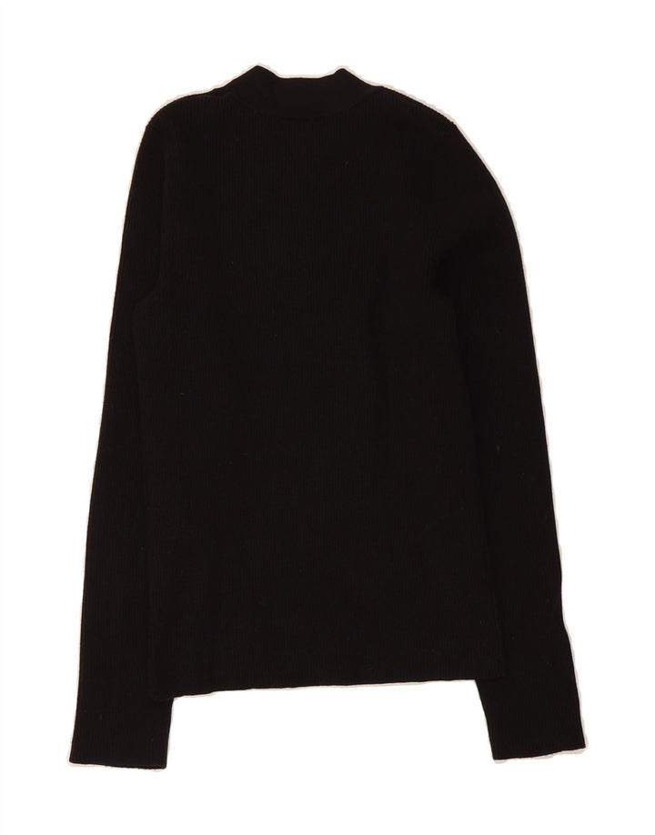 LEVI'S Womens Crop Turtle Neck Jumper Sweater UK 8 Small Black Acrylic Vintage Levi's and Second-Hand Levi's from Messina Hembry 