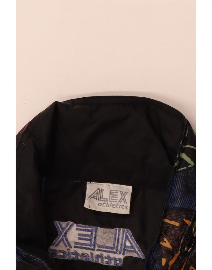 ALEX ATHLETICS Herre Anorak Jacket UK 40 Stor Blå Geometrisk Polyamid