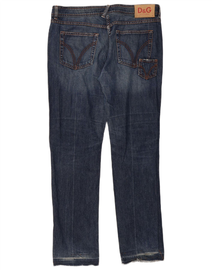 DOLCE & GABBANA Dame Tight Fit Lavtalje Bootcut Jeans W34 L30 Blå